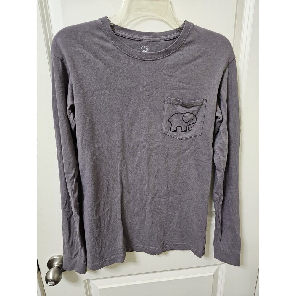 Ivory Ella Women's XS Long Sleeve T Shirt Elephant Light Purple/gray